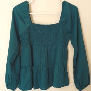 Teal long sleeve top size S
